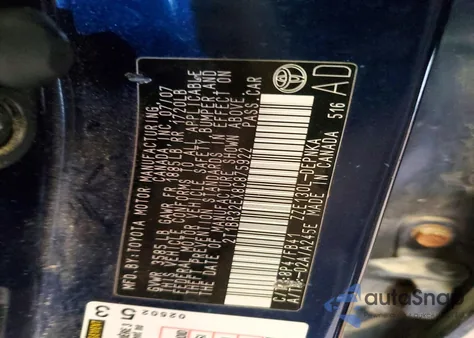 2008 Toyota Corolla Ce z USA, uszkodzony, nr VIN 2T1BR32EX8C875922